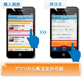 アプリの履歴から再注文が可能